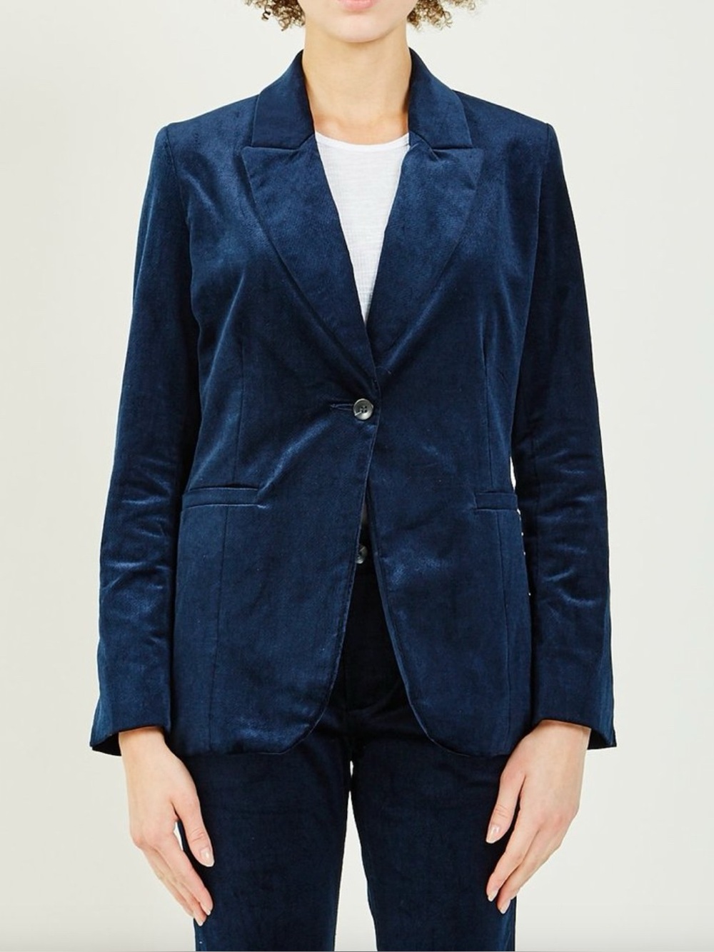 Trave Emerson Velvet Blazer Jacket Blue